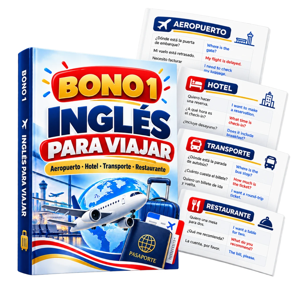 Bono Inglés para Viajar: guía de expresiones para el aeropuerto, el hotel y el transporte